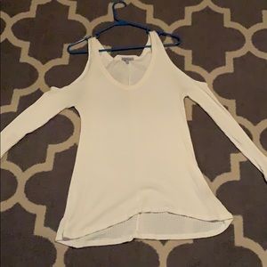 White cold shoulder top
